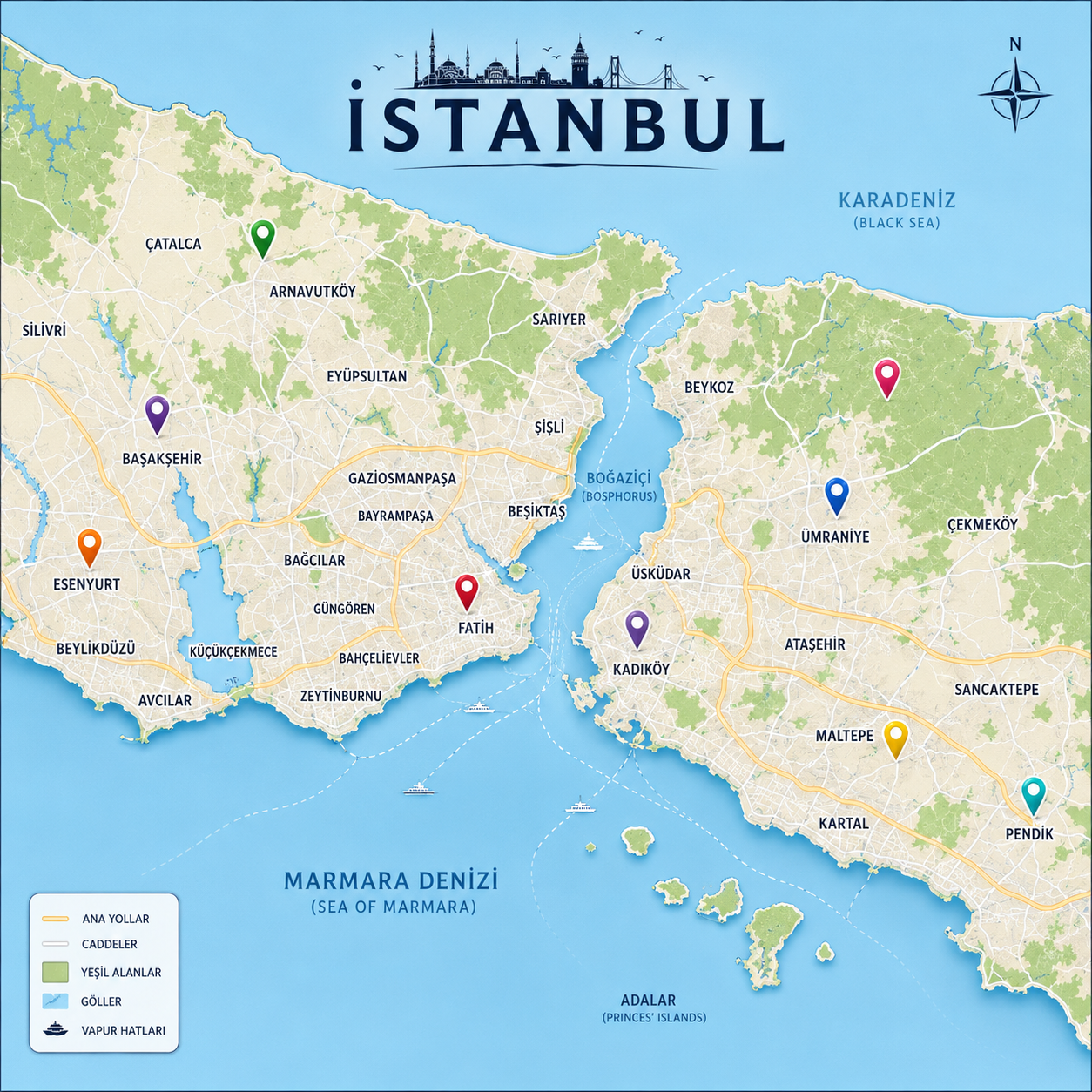 İstanbul İlaçlama Hizmet Haritası - Tüm İlçeler